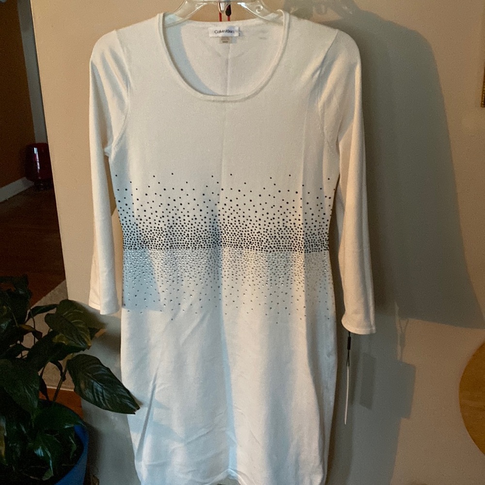 Cream sweater dress
